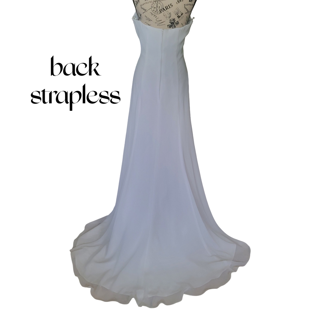 David's Bridal White Strapless Gown - Picture 12 of 17